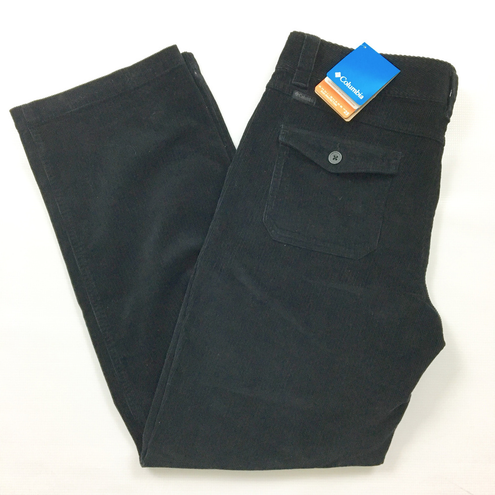 Columbia Women L 14 Black Corduroy Pants Omni Shad